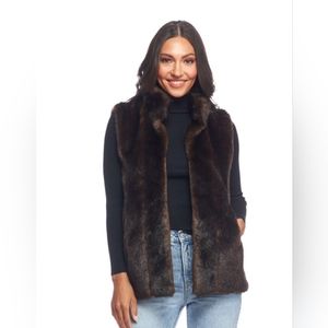 Donna Salyers' Fabulous Furs Sable Faux Fur Hook Vest